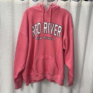 Pacific & Co. Red River New Mexico Pink Hoodie Sweatshirt Size XL